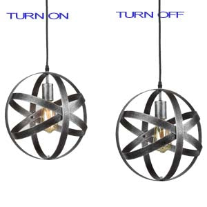 Industrial Globe Pendant Light Antique Silver Kitchen island Lights